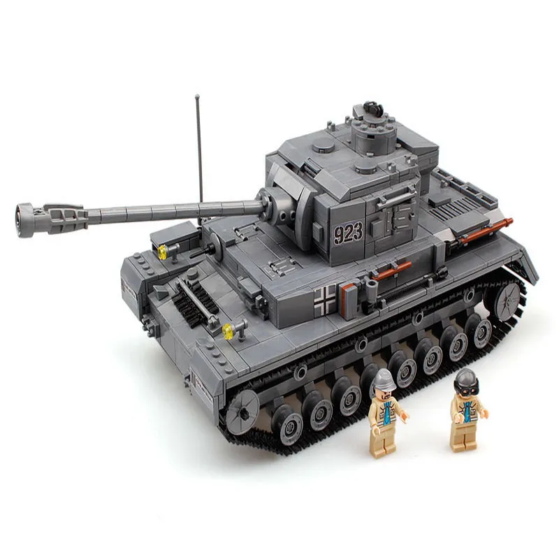 

1193Pcs German Military Panzer IV War Tank Model Building Blocks F2 Tank Enlighten DIY Figure Gift Toys Children dropshipping