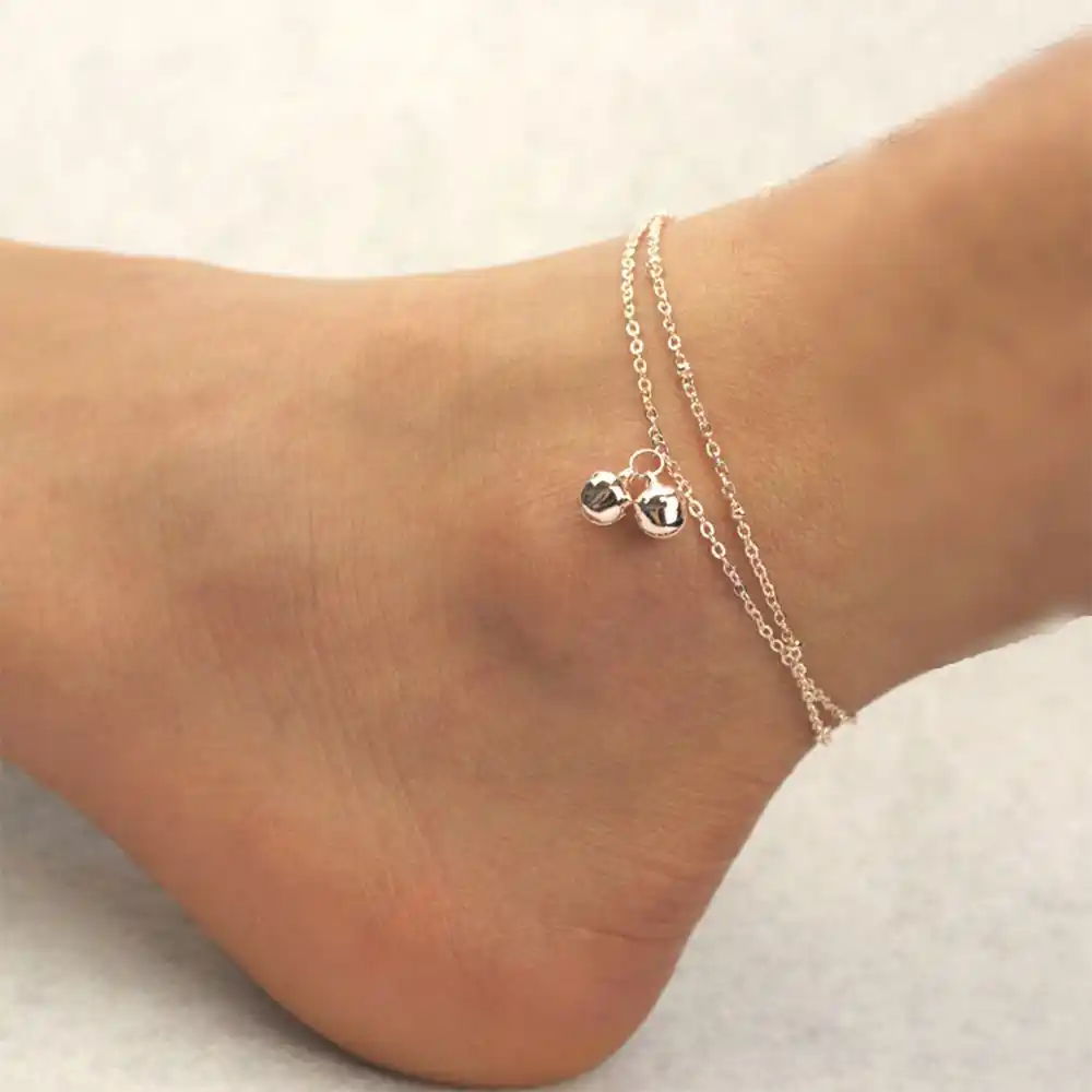 Elegant Bell Foot Bead Double Beach Anklet Bracelet Jewelry