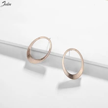 Ювелирные изделия joolim оптом матовый цвета: золотистый, серебристый овальные серьги легкие серьги