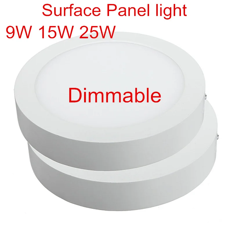 9W 15W 25W Round Led Panel Light Surface Mounted leds Downlight ceiling down 85-265V lampada led lamp with Dimmable LED Driver | Лампы и