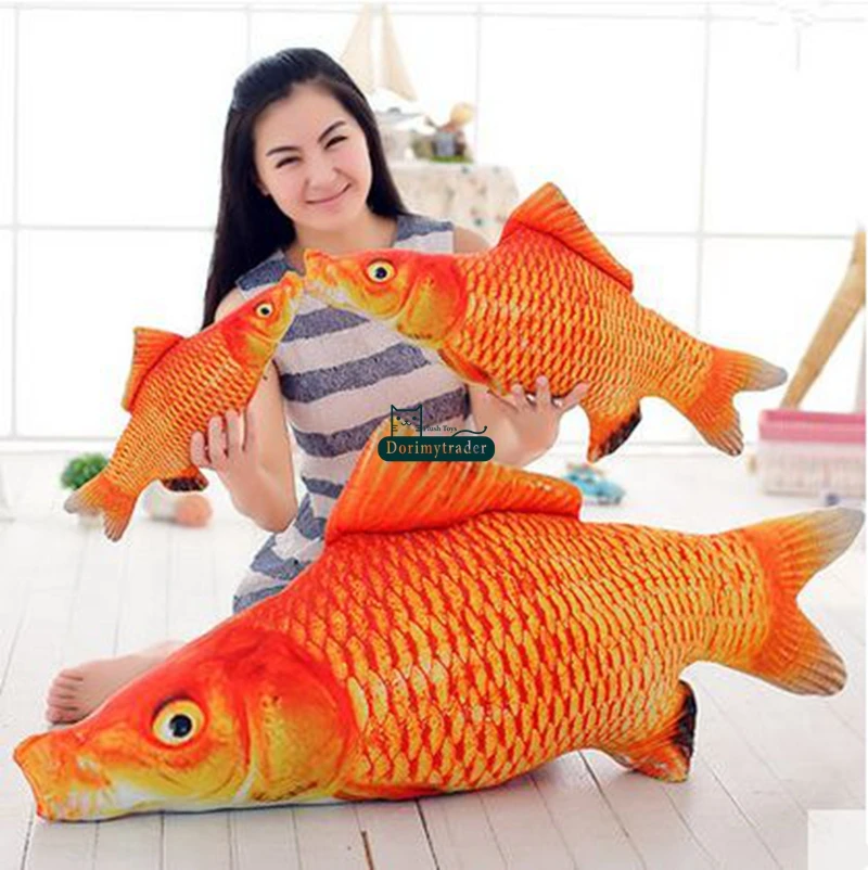 Dorimytrader Raksasa Simulasi Ikan Mas Mainan Boneka Plush Lembut
