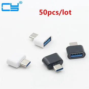 

50pcs/lot USB Female to USB-C Type C 3.1 OTG Male Data Adapter For Samsung S8 LG G6 G5 V20 OnePlus 2 3 Huawei P9 P10 Plus