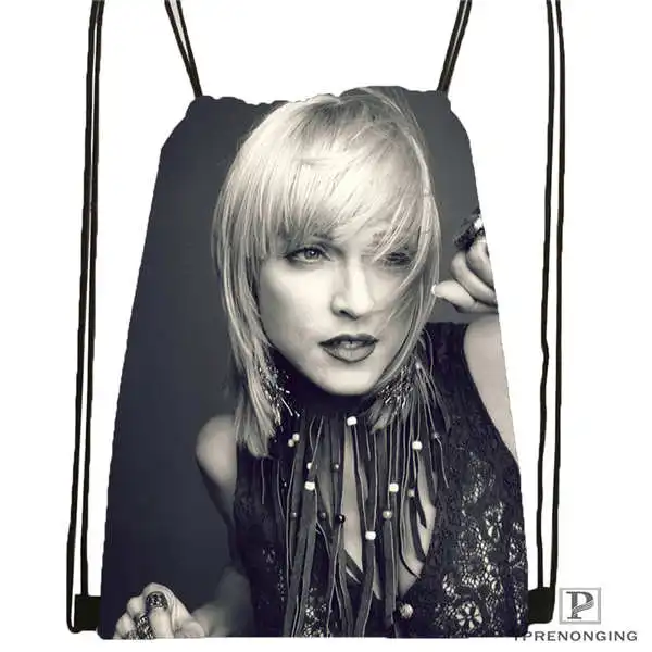 Custom madonna 02 Drawstring Backpack Bag Cute Daypack Kids Satchel Black Back 31x40cm 180611 03 106