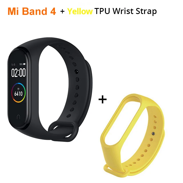 Xiaomi Mi Band 4, умный браслет, miband 4, браслет, пульсометр, фитнес, 135 мА/ч, цветной экран, Bluetooth 5,0, xiaomi mi band - Цвет: With yellow