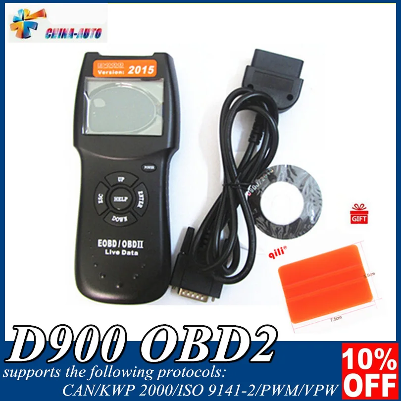 Новый считыватель кодов D900 OBD2 CANSCAN OBD II автоматический Автомобильный сканер
