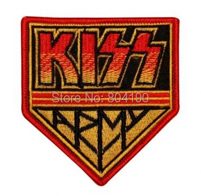 

3.25" Kiss Army Music Band Embroidered LOGO Iron On Patch Emo Goth Clothes Punk Rockabilly patchwork accessories clothes