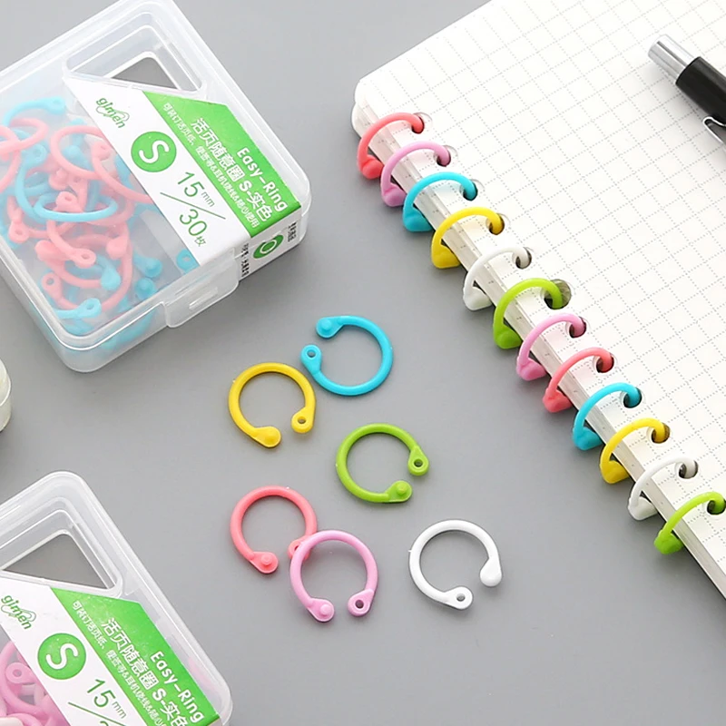 

Creative Candy Colored Easy Ring Paper Sketch Note Book Loose Leaf Binder Multi-function Circle Calendar Keychain Key Ring