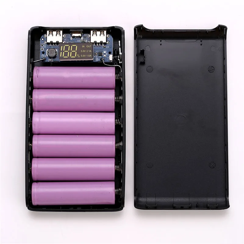 

Dual USB Power Bank Case Shell DIY Kit Battery Charger with Type-C & Micro USB Input JLRJ88