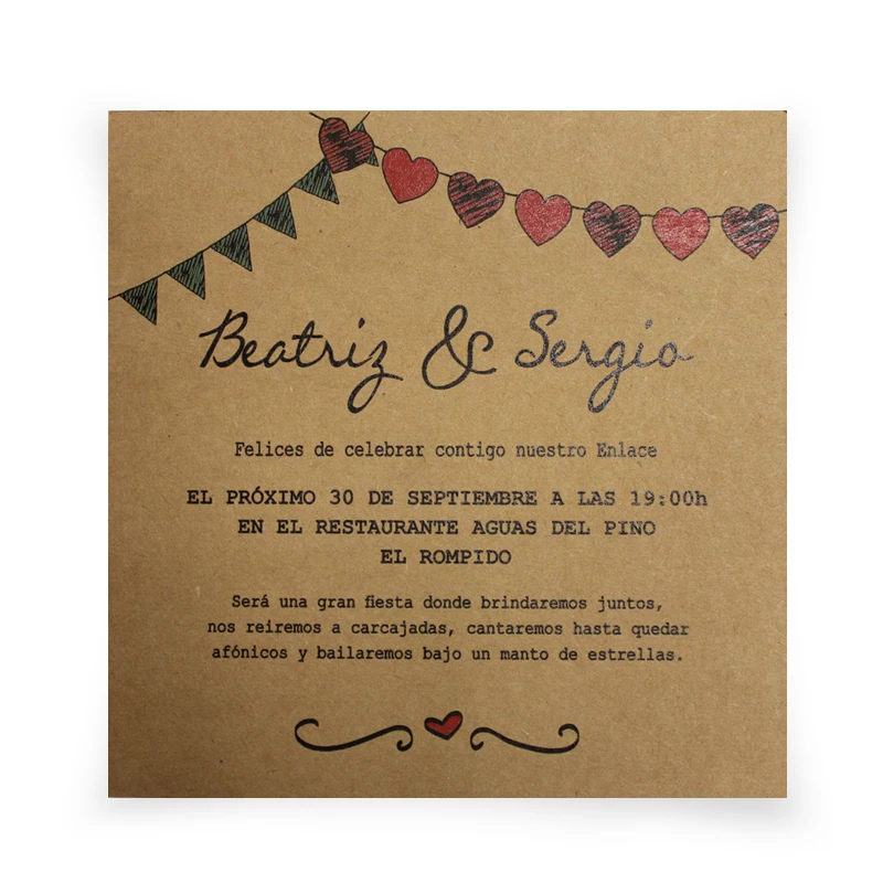  White Lace Wedding Invitation with Rustic Invitation Cards Kraft Paper Invites - set of 50 pcs - 32859995321