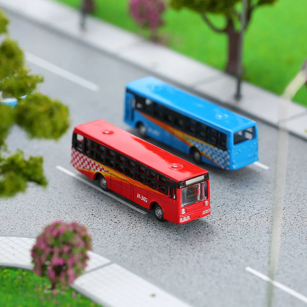 6PCS/set Alloy Bus Model Vehical Miniature Diorama for Baby Kids 1150
