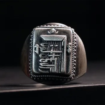 

925 sterling silver male patron saint open ring finger ring Thai silver retro free shipping