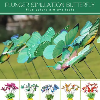 

12pcs/Pack on Sticks Garden Ornament 3D Lawn Craft Outdoor Beautiful Yard Artificial Flowerpot Lawn Decoration Lifelike Insect