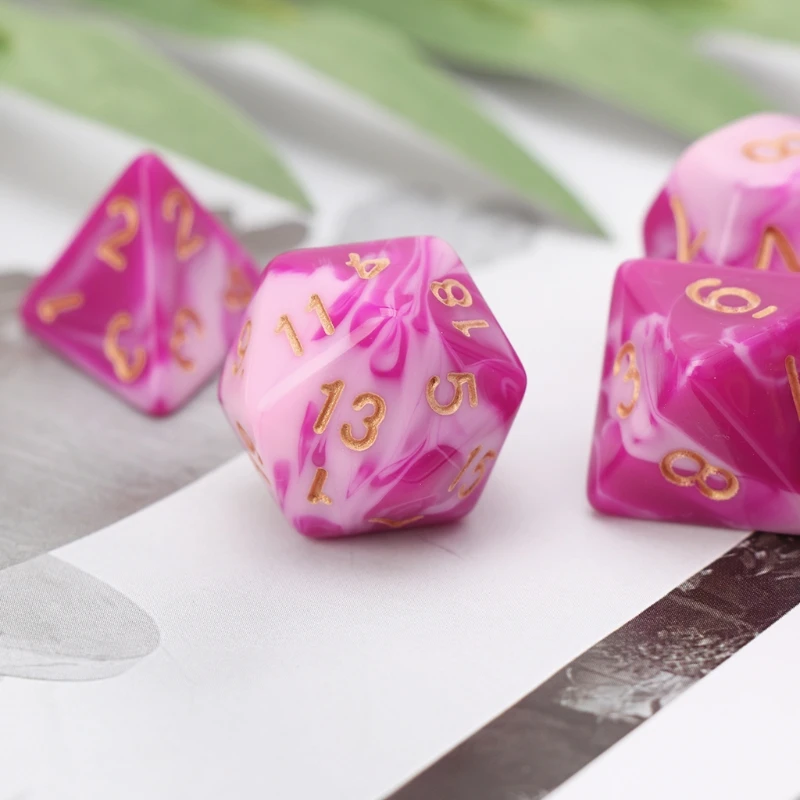 7 шт. Набор двусторонних игральных костей D4 D6 D8 D10 D12 D20 для подземей и дракона D &