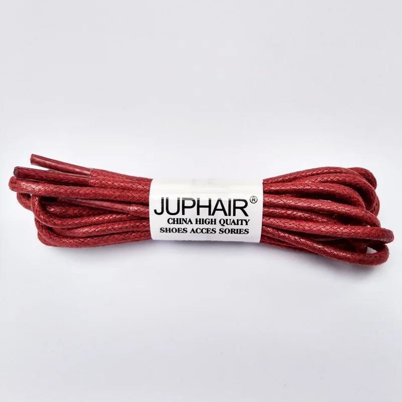JUP1-12 Pair Purple Red Rounds Wax Cotton Lace Waxed Shoes Sport Shoelaces Unisex Sneaker Martin Boots Strap String Leather Cord
