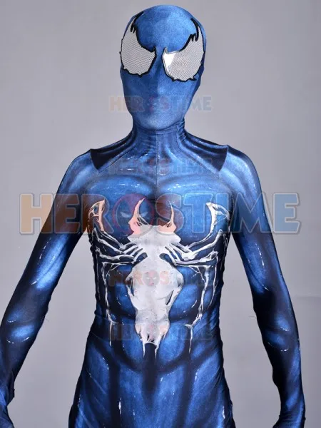 Venom Symbiote костюм Человека-паука спандекс Zentai Catsuit Косплей костюмы на Хэллоуин на заказ