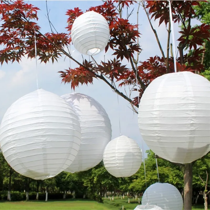 Hot Sale White Color Lantern Wedding Decor Round Chinese Paper Lanterns