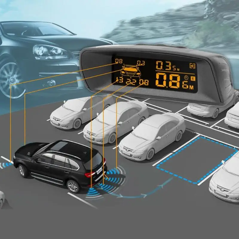 Kit de Sensor de estacionamiento de Monitor LCD para coche asistencia de estacionamiento Parktronic Detector Sistema de Radar de copia de seguridad trasera