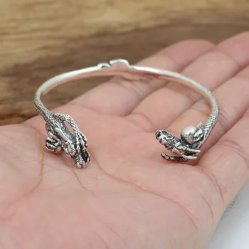 

Emith Fla Authentic 925 Sterling Silver Bangle Opening Fashion Jewelry for Men Unisex Adjustable Vintage Thai Silver Bracelets