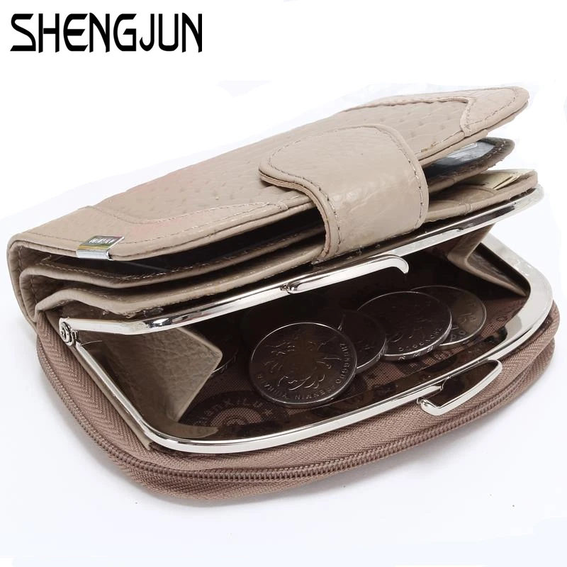 Genuine Leather Women Wallets Women Short Mini Designer Brand Famous Coin Purse Clutch Bag Purse Card Holder WQB-017