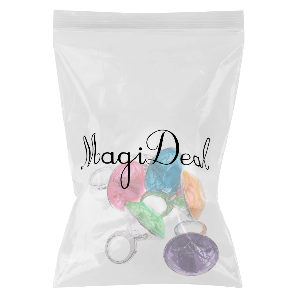 5 Pieces Plastic Diamond Rings for  School Classroom Rewards Carnival Prizes
