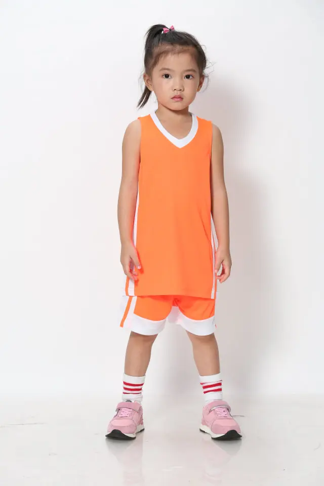 Детские баскетбольные комплекты из Джерси, комплекты униформы, детская спортивная одежда для мальчиков и девочек, дышащие Молодежные тренировочные баскетбольные майки, шорты - Цвет: orange