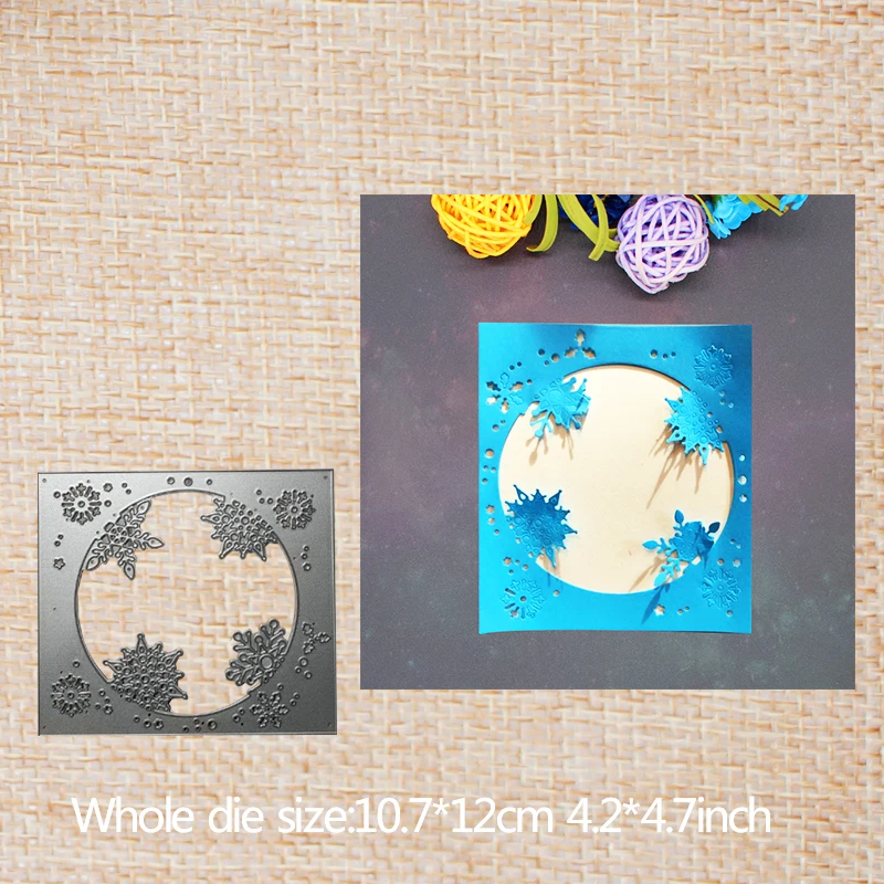 

Hollow Snowflake Metal Cutting Dies Scrapbooking envelope paper craft Blade frame Background embossing Die 107*120 mm