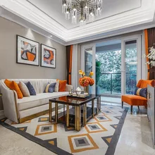 Ковры для гостиной, акриловые волокна, коврики для спальни, большой современный диван, журнальный столик, ковер, геометрический Роскошный Коврик, Декор