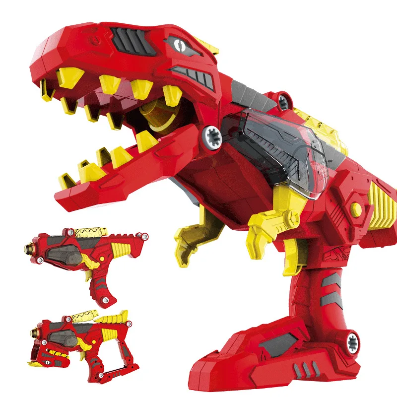 Zhenwei 3-в-1 динозавр игрушечный пистолет деформируемость пистолет преобразования тираннозавр с Мощность игрушка-сверло со световым звуком
