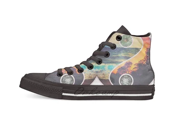 

Good Vibes Design breathable Casual High Top lace-up Canvas shoes sneakers For Drop shipping