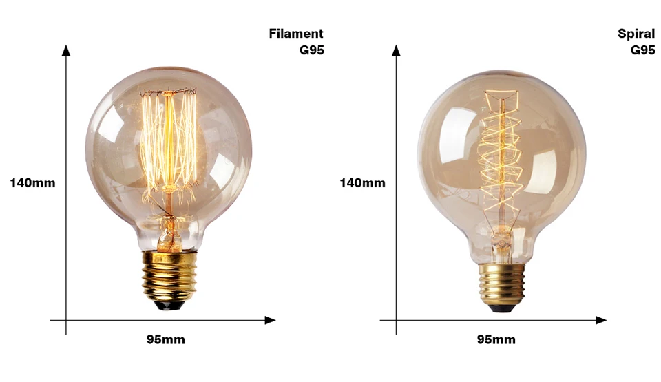 KARWEN винтажная лампа Эдисона E27 ретро лампа 220 В 40 Вт Ampoule лампа накаливания A19 ST64 T45 G80 G95 для домашнего декора креативные лампы