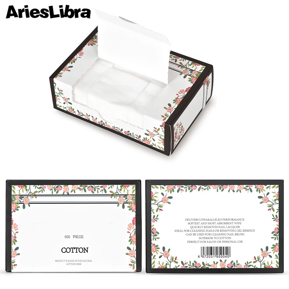 

AriesLibra 600PCS/Lot Nail Wipes for Nail Gel Polish Remover Lint-Free Wipes Cotton Napkins For Nails Nail art Tools Manicure