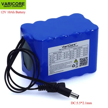 

VariCore 12V 10Ah 18650 li-lon battery pack 12.6V 10000mAh with BMS Circuit Protection Board DC 5.5*2.1mm backup power supply