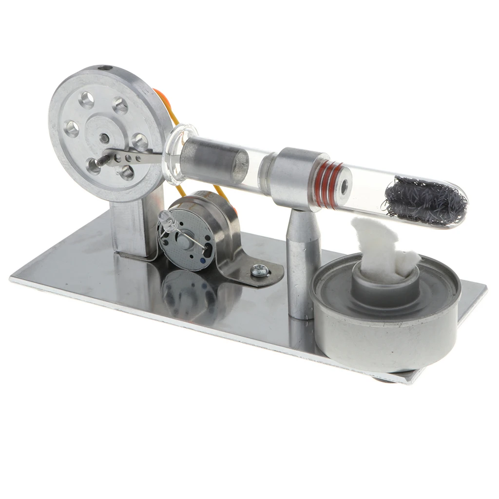 

Hot Air Flywheel Stirling Engine Electricity Generator Model Physical Science DIY Kits WIth Colorful LED Electricity Generator