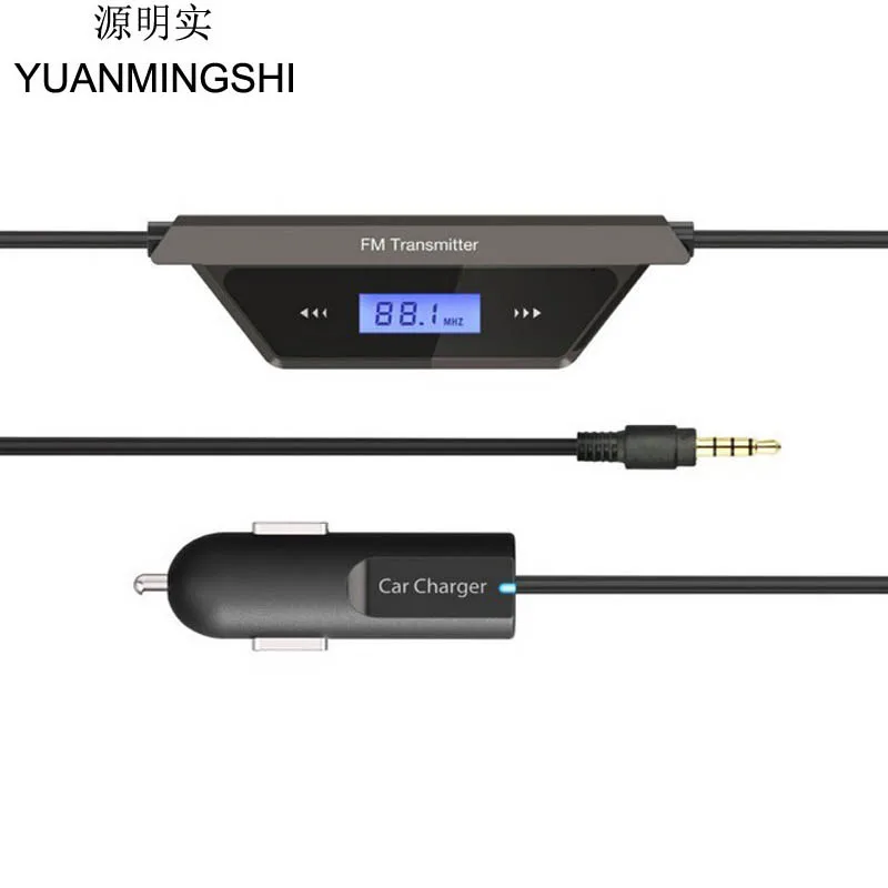 

YUANMINGSHI 3.5mm Audio Micro USB Car FM Transmitter + Car Charger FM Transmitter for Smart Phone MP3 MP4