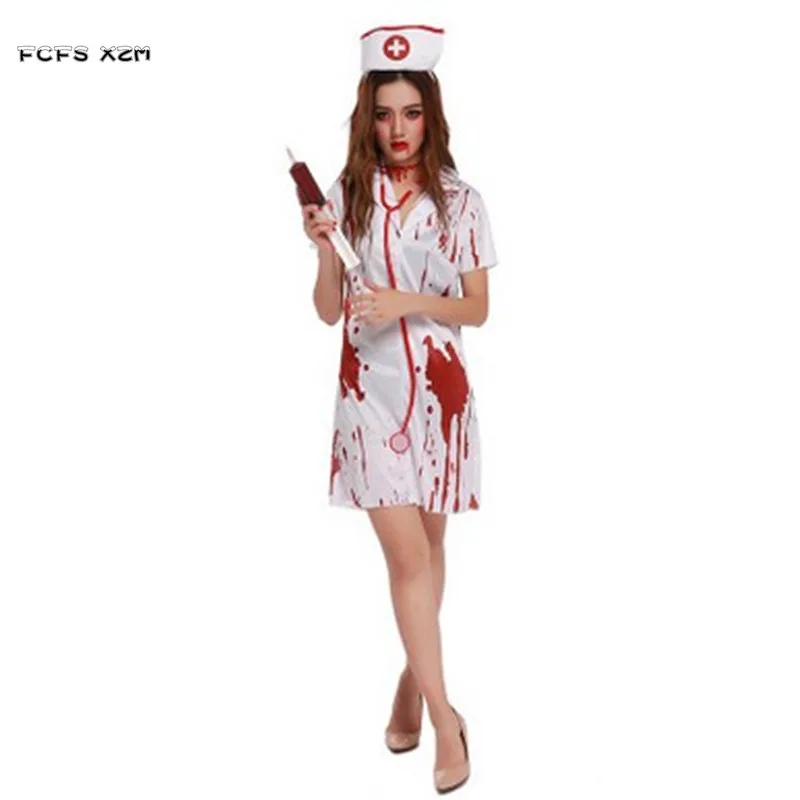 Halloween Costume For Woman Female Horrible Bloody Doctor Nurse Cosplay Zombie Role Play Carnival Christmas Nightclub Bar Dress Halloween Costume Costume For Womenhalloween Costumes For Women Aliexpress