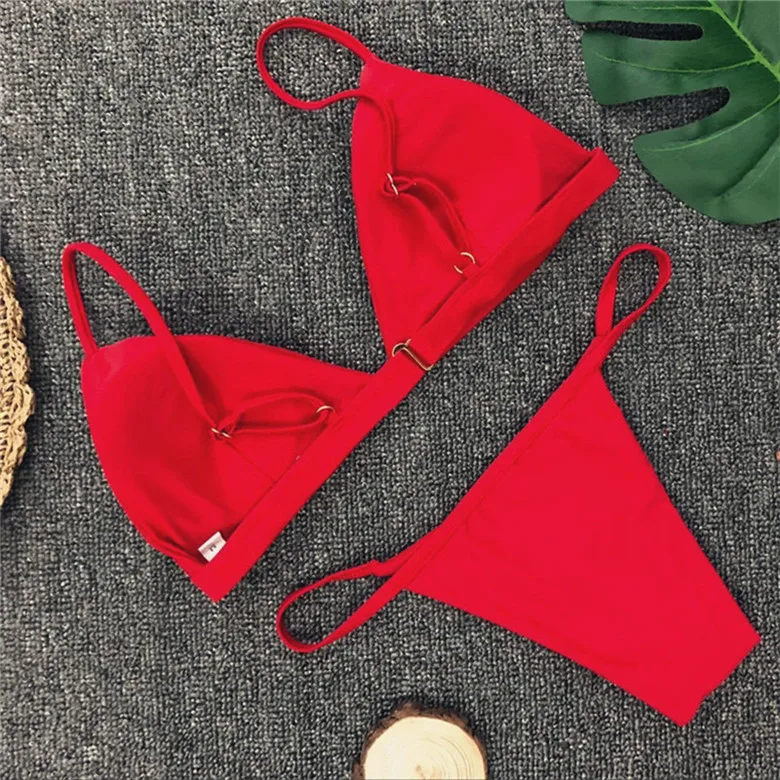 Bikini set Sexy Solid Bikini Women Swimsuit Brazilian Bikinis Set Bathing Suit Beach swimming Bikini 2019 new drop shipping#2J08 (7)