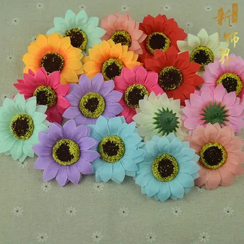 

Festive Supplies Decorations Artificial Diy Handmade Solid Silk Simulation Sunflower Chrysanthemum Flower head 30pc/lot