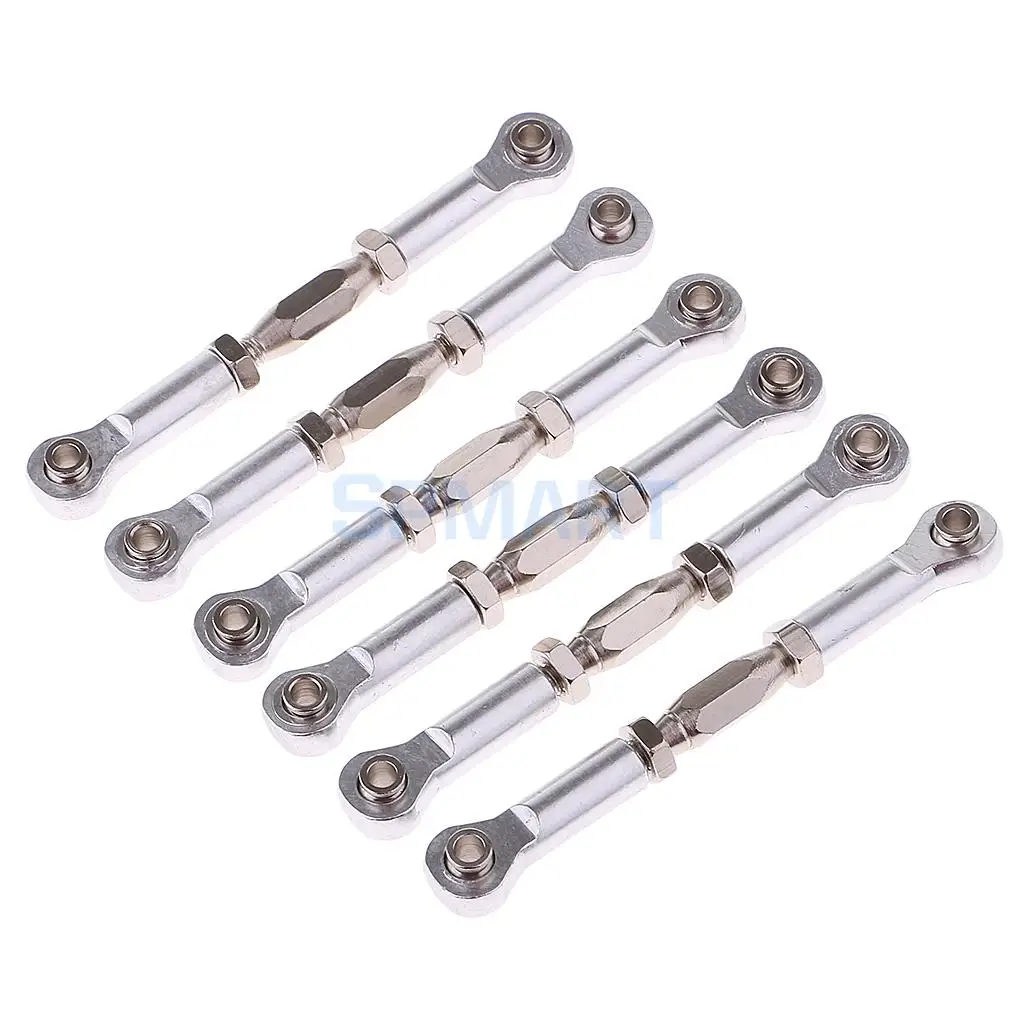 6Pcs 1/10 RC Car Steering Servo Linkage Turnbuckle Front Rear 166617 166017 106017 for Redcat HSP Truck