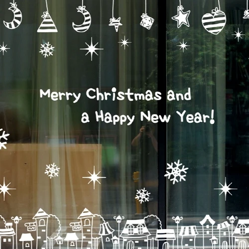 Christmas X mas Large wall Sticker Merry Chirstmas glass window sticker decal shop home decor decoration xmas028 | Дом и сад