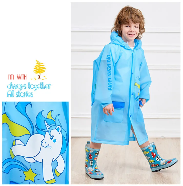 Детская утепленная водонепроницаемая одежда для дождливой погоды; детский плащ-дождевик с рисунком Фламинго; дождевик с единорогом для девочек и мальчиков; YY052