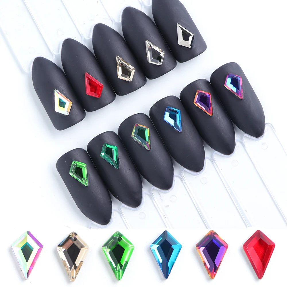 

10pcs Clear AB Rhinestones For 3D Nail Art Decorations Arrow Shape Charm Nails Gems DIY Flat Back Strass Nail Art Crystal JI739