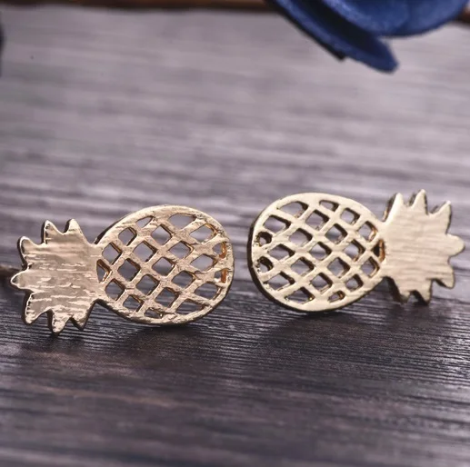 

Fashion Animal Pineapple Stud Earrings Cute Deer Arrow Cat Design Earrings For Women Silver Gold Color Earrings Wholesale