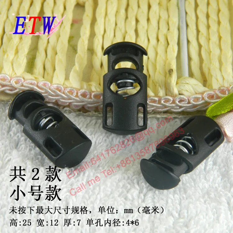 

Free shipping 1 holes nylon spring, small size, 100 pcs/lot cord lock, spring stopper, cord stopper garment/bag accessories
