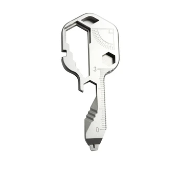 

Multi-Function Keychain Stainless Steel Key Tool with Bottle Opener Screwdriver Cord Cutter Box Opener Scoring Tool Hex Bit Dr