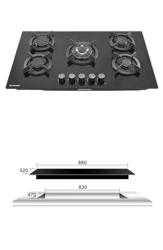 Встраиваемая варочная панель из закаленного стекла COOTAW(YD-90ABCDG