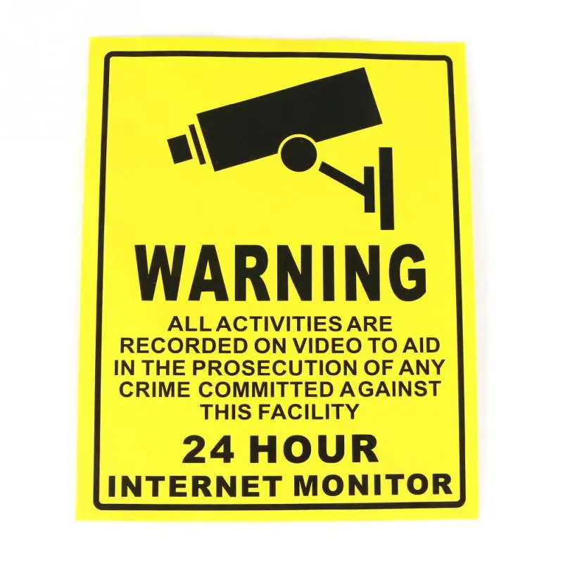 new design 10 pcs 24 hour cctv security surveillance stickers camera