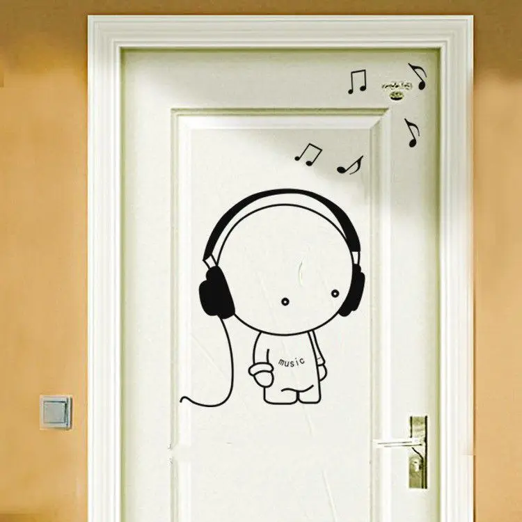 Cute Vinyl Children singing music wall Sticker Personalised Any Name