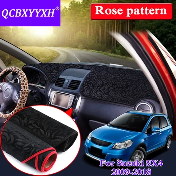 

Car Styling For Suzuki SX4 2009-2018 RHD&LHD Rose Pattern Dashboard Mat Protective Interior Photophobism Anti-Slip Pad Shade