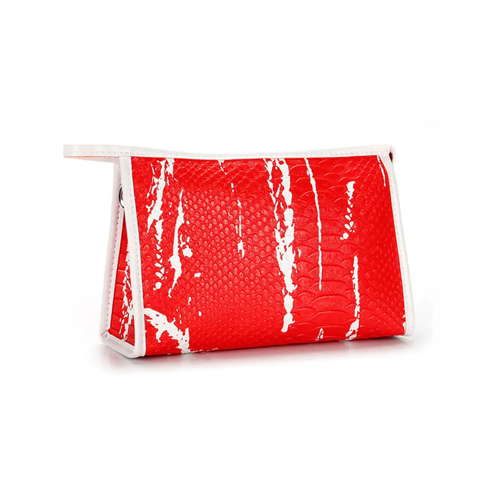 Ink Crocodile Pattern Cosmetic Bag New PU Beauty Bag Outdoor Travel