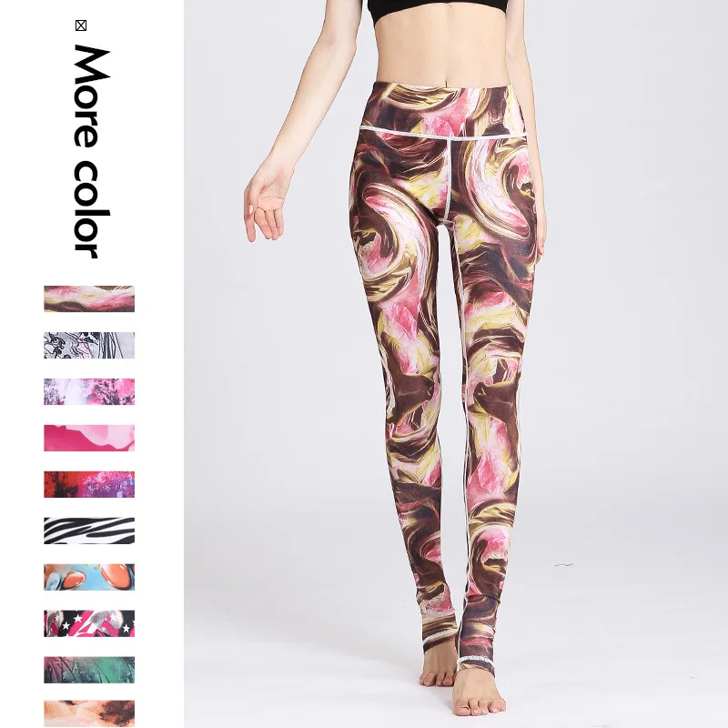 

2019 Women's High Waistband Yoga Pants Stretch Leggings Running Sport Suit Workout Fitness Exercise Pants Sport Suit Clothes
